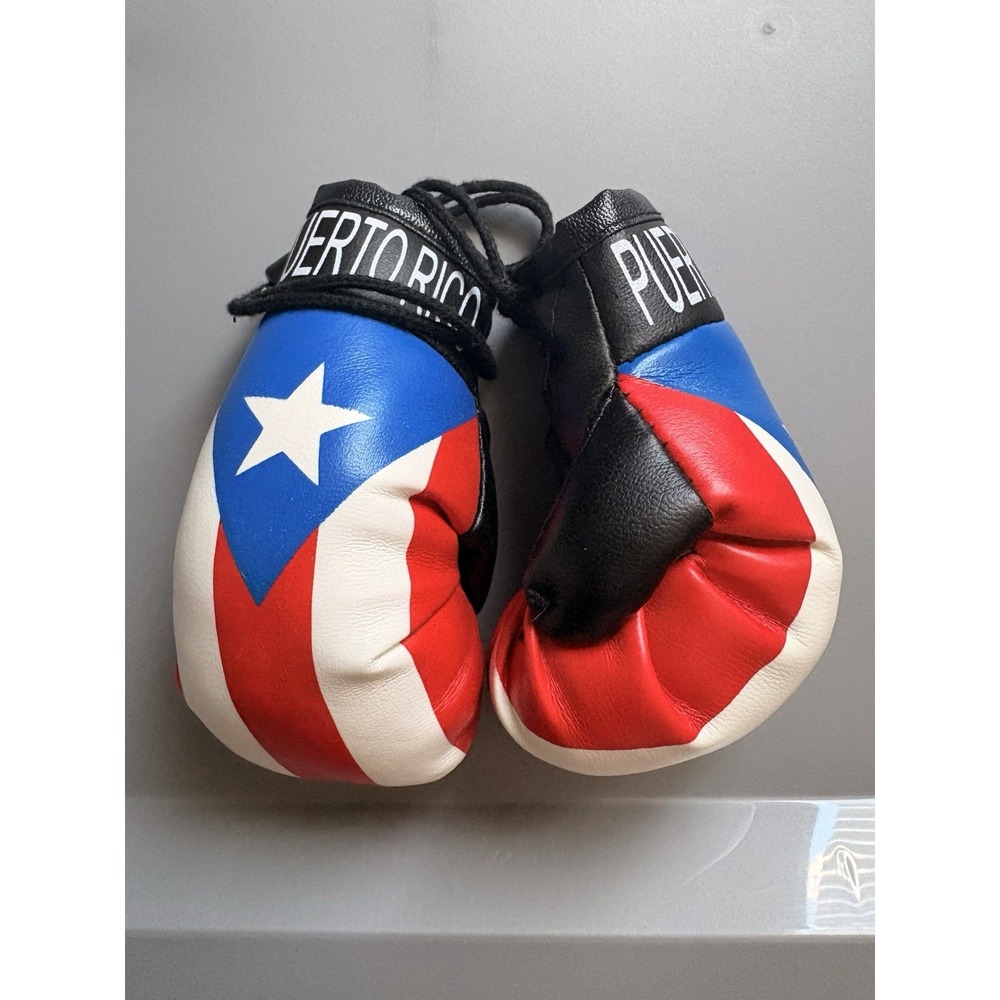 Puerto Rico Flag for car Boxing Gloves Rearview Mirror Red White Blue